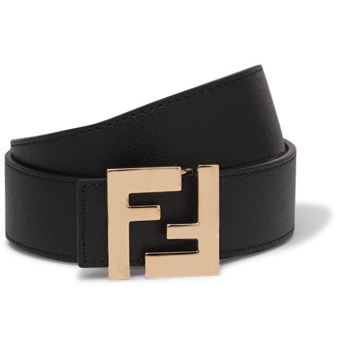 fendi black leather reversible belt